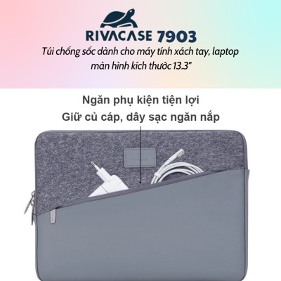 Túi Chống Sốc Rivacase 7903 dành cho Laptop 13.3 Inch - Bảo Hành 24 Tháng - Hàng Chính Hãng