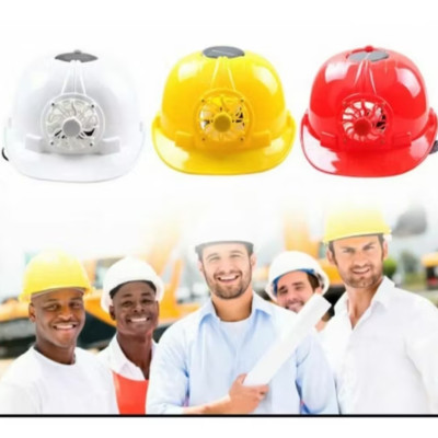 1 CÁI MŨ BẢO HỘ LAO ĐỘNG ĐỘI ĐẦU CÓ QUẠT GIÓ LÀM MÁT TRỰC TIẾP NĂNG LƯỢNG BẢO VỆ AN TOÀN CHO MỌI NGƯỜI