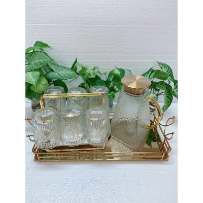 COMBO BỘ BÌNH CỐC THỦY TINH UỐNG NƯỚC CHỊU NHIỆT CAO CẤP LÊN ĐẾN 400 ĐỘ C ( CỐC 300ML, BÌNH ĐÁY VUÔNG)