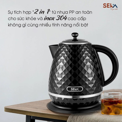 Ấm Siêu Tốc 1.7L Vân Đá SEKA SK2819S - Hàng Chính Hãng
