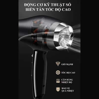 Máy sấy tóc SOKANY công suất 2400W, lực mạnh nhanh khô tóc trong thời gian ngắn, không bị xơ tóc, rát tay - 911 - HÀNG CHÍNH HÃNG - DELIYA