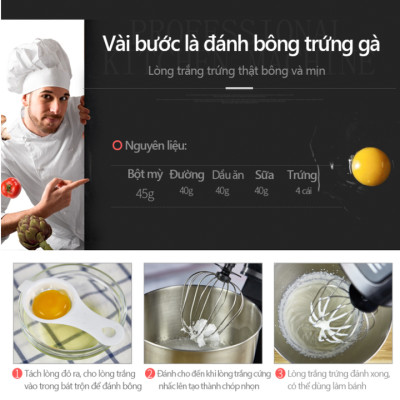 Máy trộn bột, đánh trứng cao cấp DSP KM3043 công suất 1400W tích hợp 6 tốc độ vận hành - Hàng Nhập Khẩu