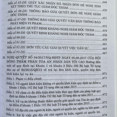 Hệ Thống Các Nghị Quyết Của Hội Đồng Thẩm Phán, Toà Án Nhân Dân Tối Cao Về Dân Sự Và Tố Tụng Dân Sự Từ Năm 1990 Đến 2023