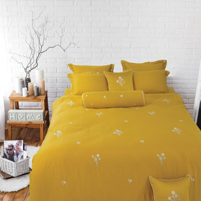 Bộ ga gối EVERON Cotton Sắc Hạ ESC23002 thêu sang trọng hiện đại, nhiều kích thước