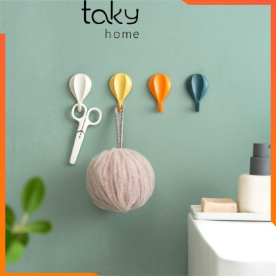 Móc Treo Hình Khinh Khí Cầu Nhiều Màu, Móc Dán Tường Đa Năng, Móc Nhựa, Kiểu Dáng Dễ Thương