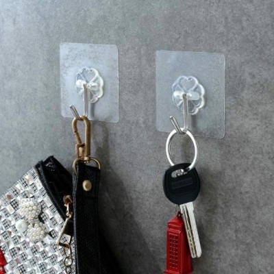 SET 10 Móc Treo Tường Trong Suốt, Móc Dán Tường Siêu Dính Dễ Dàng Sử Dụng, Móc Treo Đồ Dùng Cá Nhân, Gia Đình. TakyHome 2213set10