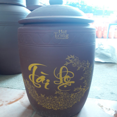 Hũ đựng gạo gốm sứ Bát Tràng loại 10Kg