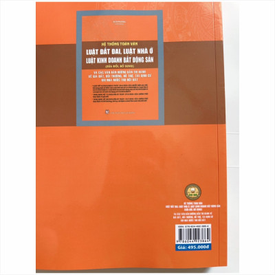 Sách Luật Đất Đai - Luật Nhà Ở - Luật Kinh Doanh Bất Động Sản và Văn Bản Hướng Dẫn Thi Hành - V2431D
