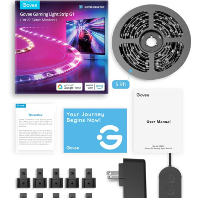 Dây đèn LED trang trí hỗ trợ trải nghiệm chơi game Govee Gaming Light Strip G1 H6609 | 27″- 34″ PCs