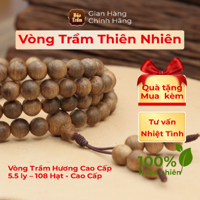 Vòng Trầm Hương 5.5ly – 108 Hạt – Cao Cấp | Chuỗi Trầm Tự Nhiên – Thơm Dịu – Không Hóa Chất – Bình An Phong Thủ