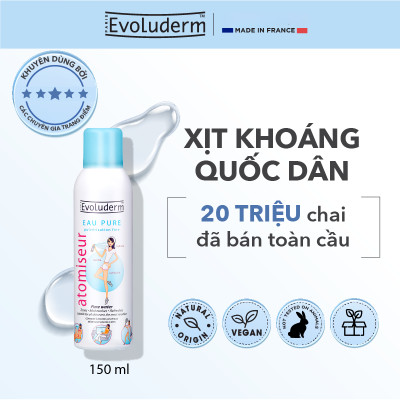 Xịt khoáng dưỡng ẩm, làm dịu và bảo vệ da Evoluderm Atomiseur Eau Pure