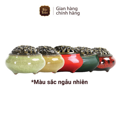 Lư Sứ Xông Trầm Hương Nhiều Màu – Bảo Trầm | Dùng Cho Nụ Trầm, Trầm Khoanh – Sang Trọng, Tiện Dụng