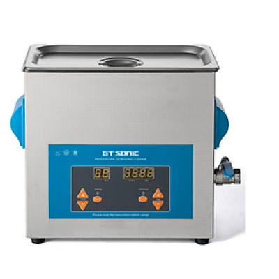 Bể rửa siêu âm Gtsonic VGT-1860QTD 6 lít giúp tẩy rửa, làm sạch, vệ sinh, bảo dưỡng các vật dụng phòng thí nghiệm, công nghiệp cơ khí, dụng cụ nha khoa/y tế, dung cụ gia đình, trang sức, đồng hồ – Hàng Chính Hãng