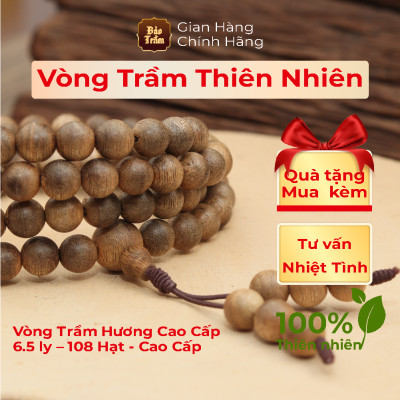 Vòng Trầm Hương 6.5ly – 108 Hạt – Cao Cấp| Chuỗi Trầm Tự Nhiên – Hương Thơm Dịu – Không Hóa Chất – Phong Thủy Bình An