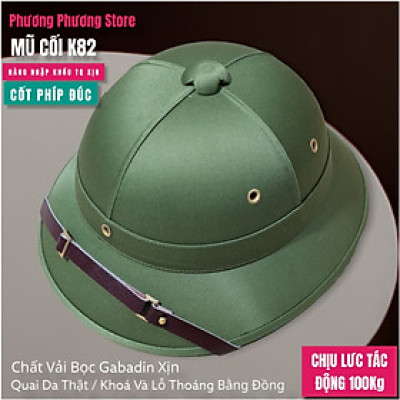 MŨ CỐI ARMY K82 XỊN MŨ CỐI VẢI BỌC GABADIN QUAI DA THẬT LÒNG CỐT PHÍP ĐÚC