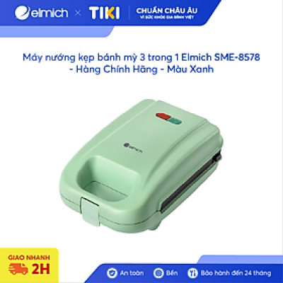 Máy nướng kẹp bánh mỳ 3 trong 1 Elmich SME-8578 - Hàng Chính Hãng