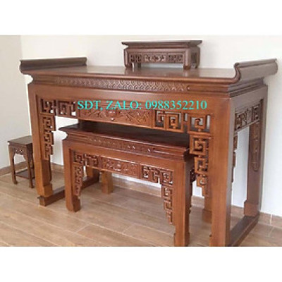 Án gian thờ gỗ mít kèm bàn cơm cap cấp 175*81 cao 127
