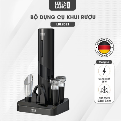 Bộ mở rượu vang Lebenlang LBL2021, dụng cụ mở nút chai rượu vang bằng pin, không kèm pin - hàng chính hãng