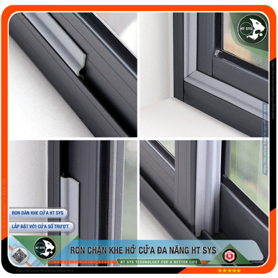 Ron Chặn Khe Cửa HT SYS - Chất Liệu PU Và PE Cải Tiến, Dài 2 Mét - Ron Dán Khe Cửa, Chân Cửa, Khung Cửa - Ngăn Gió Lùa, Cách Âm, Chống Bụi, Ngăn Côn Trùng, Chống Thoát Khí Điều Hòa, Chống Va Đập Cửa - Hàng Chính Hãng