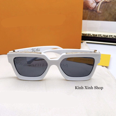 Kính râm, Kính mát nam nữ Mắt vuông viền vàng cao cấp