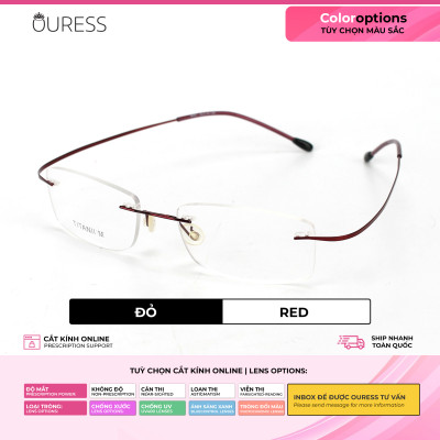 Gọng kính khoan ốc b667 hợp kim thời trang nam nữ siêu nhẹ sieu bền OURESS