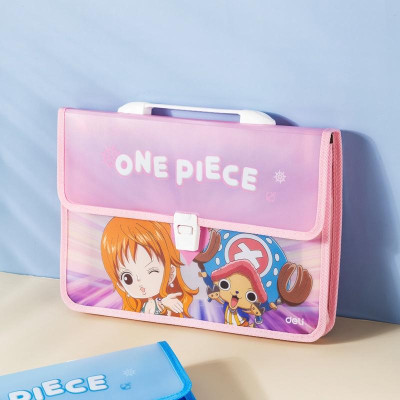 Cặp Tài Liệu Học Sinh A4 2 Ngăn One Piece - Deli EF621 - Màu Hồng