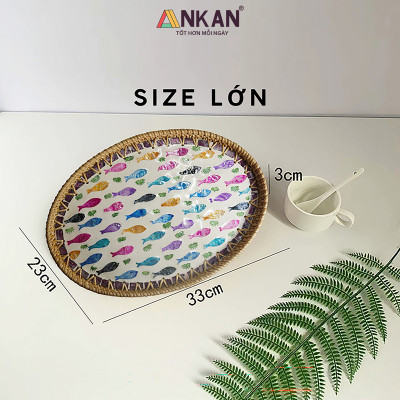 Khay Mây Ovan Khảm Trai Cá Cầu Vồng – Hàng Thủ Công Mỹ Nghệ Việt Nam
