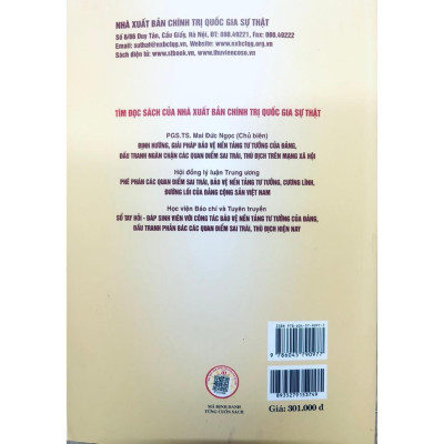 Sách - Bảo Vệ Nền Tảng Tư Tưởng Của Đảng, Đấu Tranh Phản Bác Các Quan Điểm Sai Trái, Thù Địch Trong Tình Hình Mới - NXB Chính Trị Quốc Gia