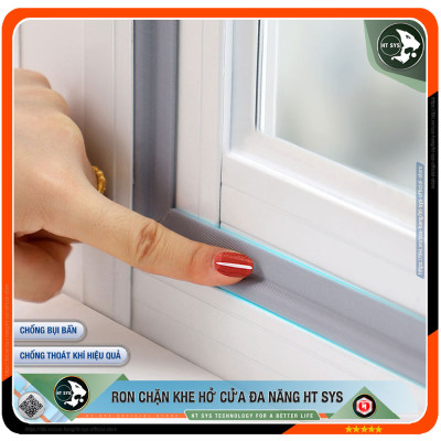 Ron Chặn Khe Cửa HT SYS - Chất Liệu PU Và PE Cải Tiến, Dài 2 Mét - Ron Dán Khe Cửa, Chân Cửa, Khung Cửa - Ngăn Gió Lùa, Cách Âm, Chống Bụi, Ngăn Côn Trùng, Chống Thoát Khí Điều Hòa, Chống Va Đập Cửa - Hàng Chính Hãng