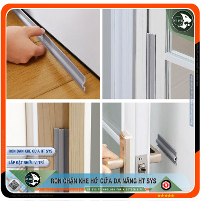 Ron Chặn Khe Cửa HT SYS - Chất Liệu PU Và PE Cải Tiến, Dài 2 Mét - Ron Dán Khe Cửa, Chân Cửa, Khung Cửa - Ngăn Gió Lùa, Cách Âm, Chống Bụi, Ngăn Côn Trùng, Chống Thoát Khí Điều Hòa, Chống Va Đập Cửa - Hàng Chính Hãng