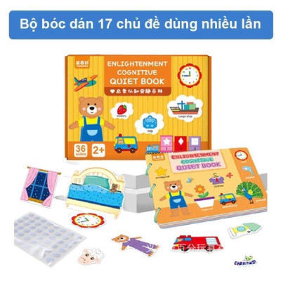 Đồ Chơi Học Liệu Bóc Dán Montessori Thông Minh Cho Bé 17 Chủ Đề Dùng Nhiều Lần Giúp Bé Vừa Chơi Vừa Học