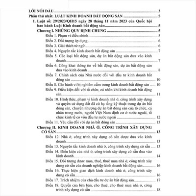 Sách Luật Kinh Doanh Bất Động Sản – Hệ thống Các Văn Bản Quy Định Chi Tiết Thi Hành (V2476T)