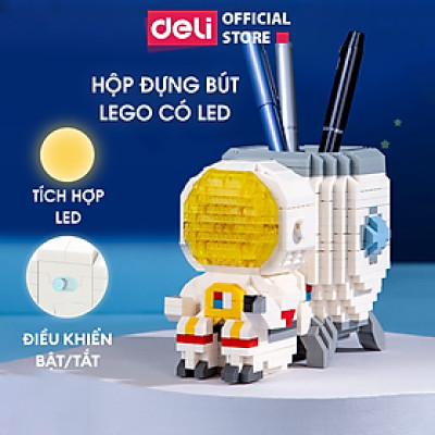 Bộ Đồ Chơi Lắp Ghép Xếp Hình Phi Hành Gia Có Đèn LED Deli - Đa Năng Làm Ống Cắm Bút Chân Đỡ Bút - Đồ Chơi Trí Tuệ Phát Triển Tư Duy, Trang Trí Góc Học Tập - 74602