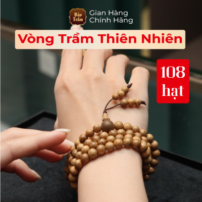 Vòng Trầm Hương 8.5ly – 108 Hạt – Cao Cấp | Bảo Trầm – Trầm Tự Nhiên Không Hóa Chất – Chuỗi Thiền Định – Hương Dịu Thư Giãn