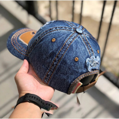 Nón kết, mũ lưỡi trai Ông Địa da phối vải jeans form đẹp thời trang cao cấp đường phố