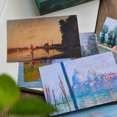 BỘ 100 POSTCARD TRANH MONET, GIẤY MỸ THUẬT 300G CAO CẤP – Nho Xanh