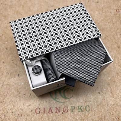 Cà vạt nam trung niên tự thắt 8cm hộp quà tặng cao cấp Giangpkc H2221