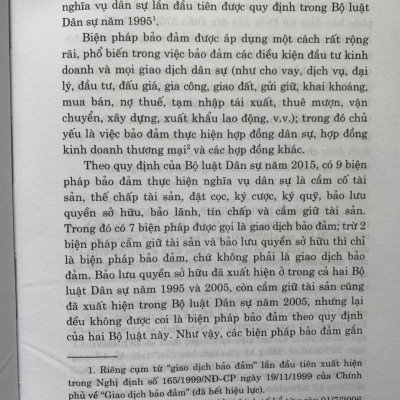 9 Biện Pháp Bảo Đảm Nghĩa Vụ Hợp Đồng (Quy Định, Thực Tế Và Thiết Kế Giao Dịch Theo Bộ Luật Dân Sự Hiện Hành) - (Tái bản lần thứ 3, có sửa chữa, bổ sung)