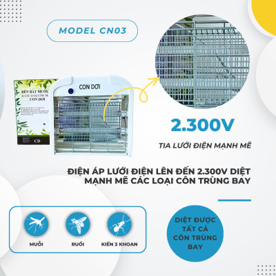 Đèn diệt muỗi và các loại côn trùng CON DƠI model CN03