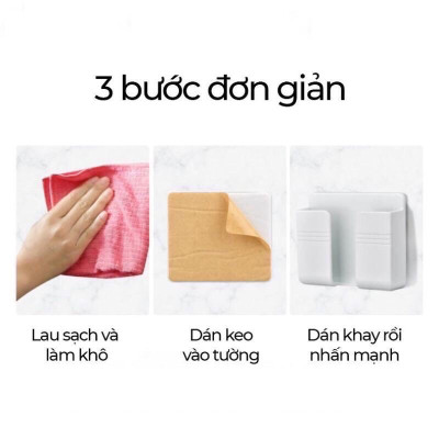 Kệ Dán Tường Để Remote Đồ Dùng Giá Đỡ Sạc Điện Thoại Có Móc Treo Giữ Dây Điện - Giao Màu Ngẫu Nhiên