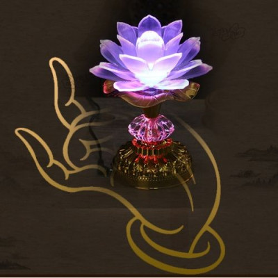 Bộ 2 Đèn thờ hoa sen đổi màu có tụng kinh