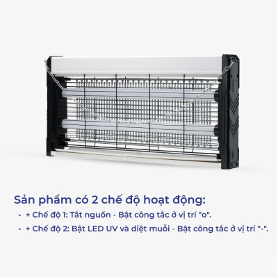 Đèn bắt muỗi Rạng Đông DBM02 công suất 4W diệt muỗi hiệu quả bằng sốc tĩnh điện, không hóa chất, không ồn, cách điện an toàn - Hàng chính hãng