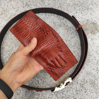 BIG SALE..! Set Cá Sấu Nam Rất Đẹp [VÍ BÀN TAY + NỊT GAI LƯNG] SET2