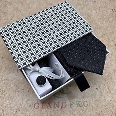 Cà vạt nam trung niên tự thắt 8cm hộp quà tặng cao cấp Giangpkc H2223