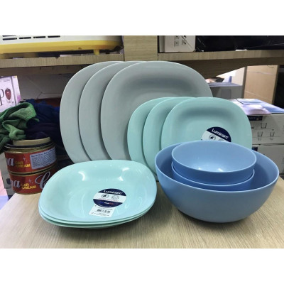 Đĩa (dĩa) thủy tinh cường lực Luminarc Carine Granit 27cm, dùng vi sóng, máy rửa bát, sản xuất Pháp - N6611