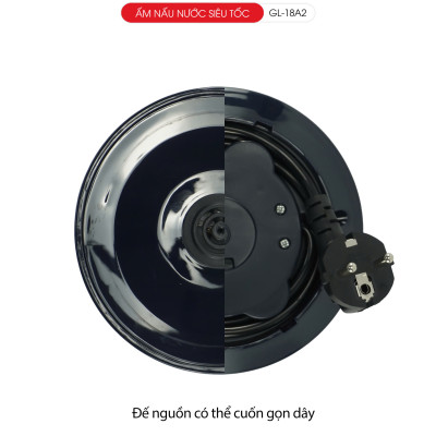 Ấm siêu tôc Gali GL-18A2 1.8 Lít. Inox 304 đúc nguyên khối. Có thang báo mực nước dày 2 lớp cách nhiệt chống nóng. Hàng chính hãng bảo hành 24 tháng