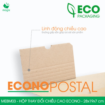 MEBM03 - 28x19x7 cm - 20 hộp carton thay đổi chiều cao siêu tiết kiệm - Hộp đóng sách, hộp gói hàng