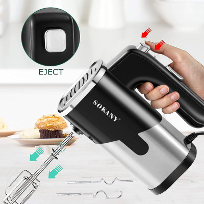 Máy Đánh Trứng Sokany SK-6621 Công Suất 800W, 5 Cấp Độ - Tặng 4 Que Đánh Trứng, Làm Bánh Inox 304 - HÀNG CHÍNH HÃNG - DELIYA