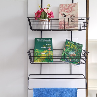 GIÁ ĐA NĂNG 2 TẦNG TREO CỬA (TOWEL RACK 2-TIER BLACK)