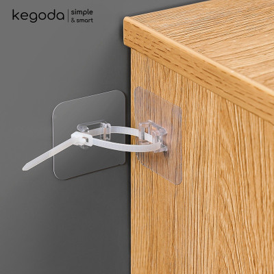 Bộ Miếng Dán Chịu Lực Kèm Dây Đai Rút Cố Định Chống Lật Tủ Kệ KEGODA (Không Cần Khoan)